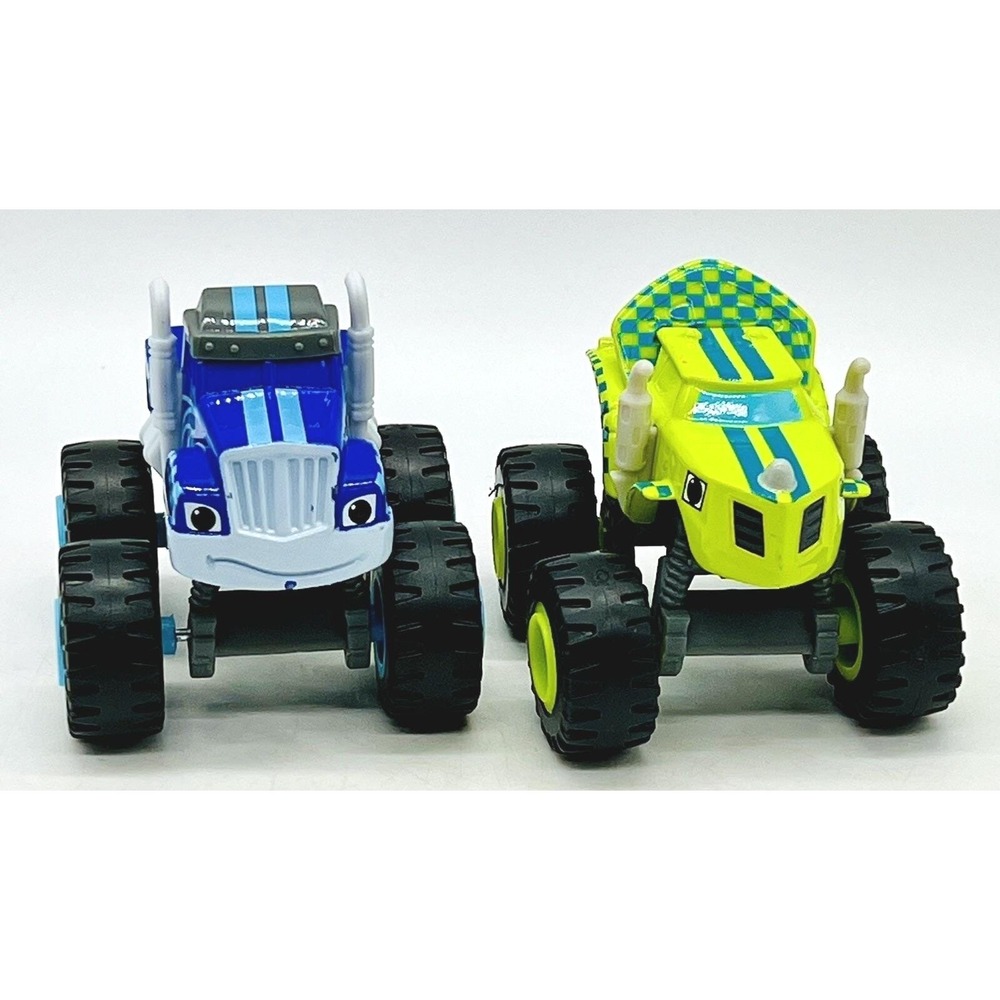 Blaze and the Monster Machines Racing Flag Crusher Zeg Truck Die Cast Lot Of 2